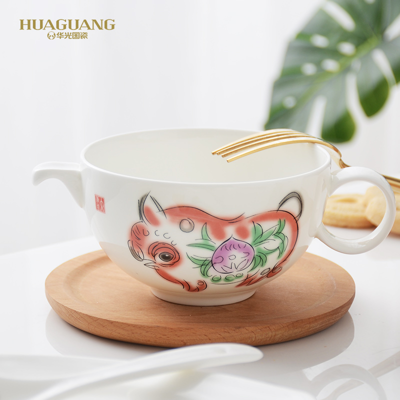 Uh guano ceramic ipads China tableware children cartoon creative illustrations baby special antibacterial ceramic tableware suit