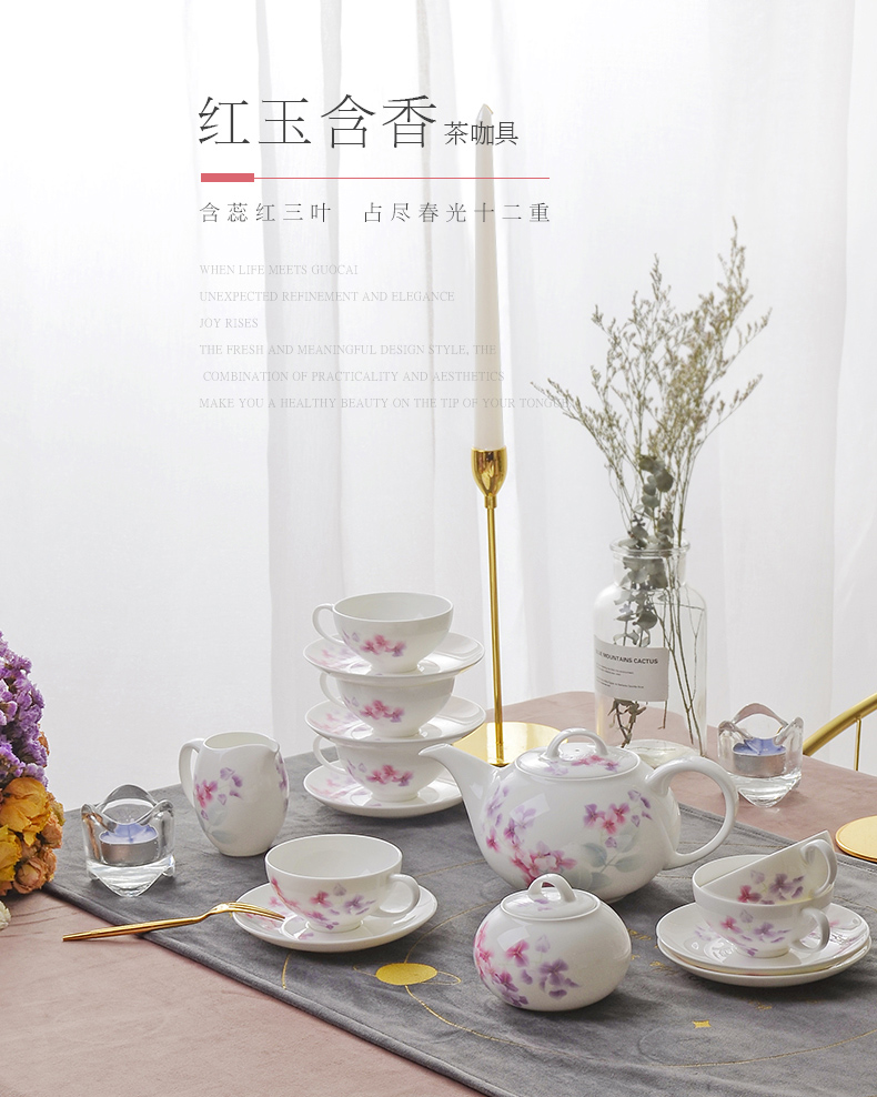 Uh guano countries porcelain ceramic coffee cup set ruby contained sweet European ipads China tea tea coffee