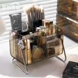 Вращающаяся щетинка настольная настольная макияж ящик для хранения макияжа Акриловая помада красная глазурь для губ Органическое общежитие