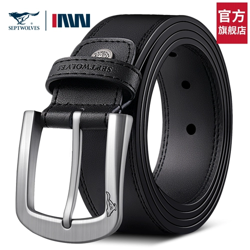 Septwolves, мужской ремень для отдыха, кожаные штаны, из натуральной кожи