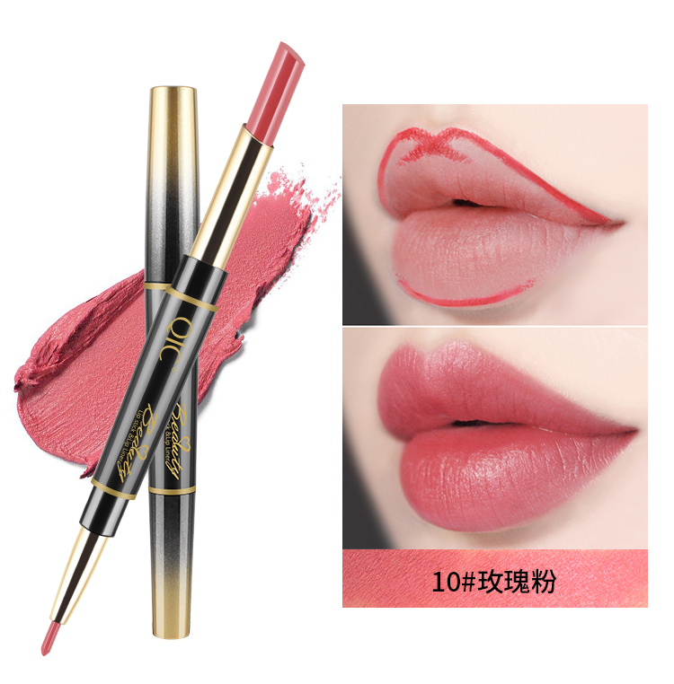 Đôi đầu son môi bút chì môi không thấm nước bền không đánh dấu cốc không dính tự động xoay môi bút chì môi son môi sinh viên - Bút chì môi / môi lót chì kẻ môi maybelline