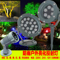LED outdoor rain-proof projection light 220V low pressure 24v12v photo tree landscape red green yellow and blue colorful ground