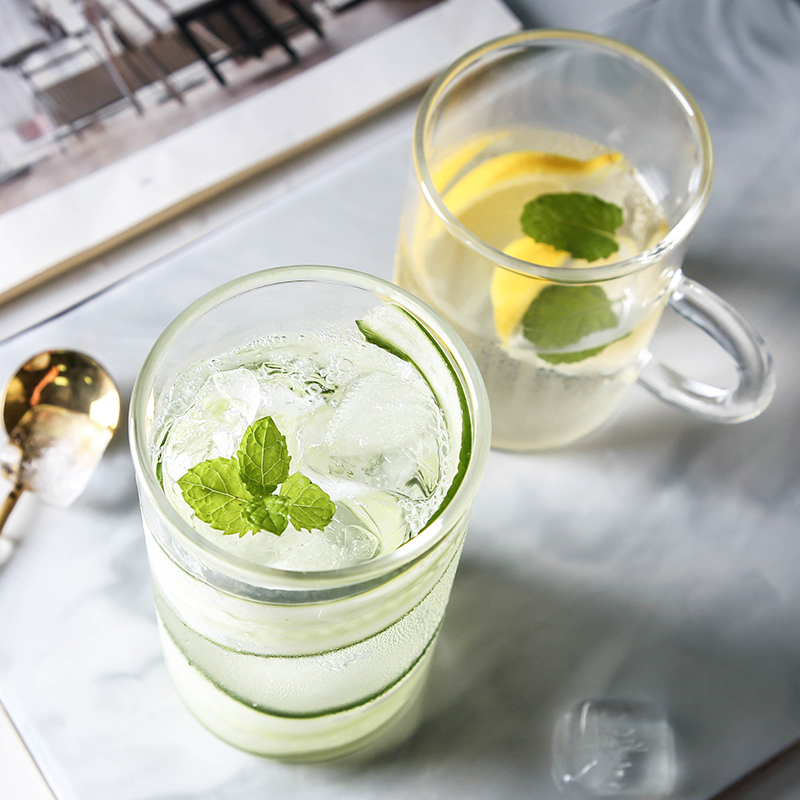 WUXIN water glass household contracted transparent glass cup milk cup of fruit juice cup picking breakfast cup