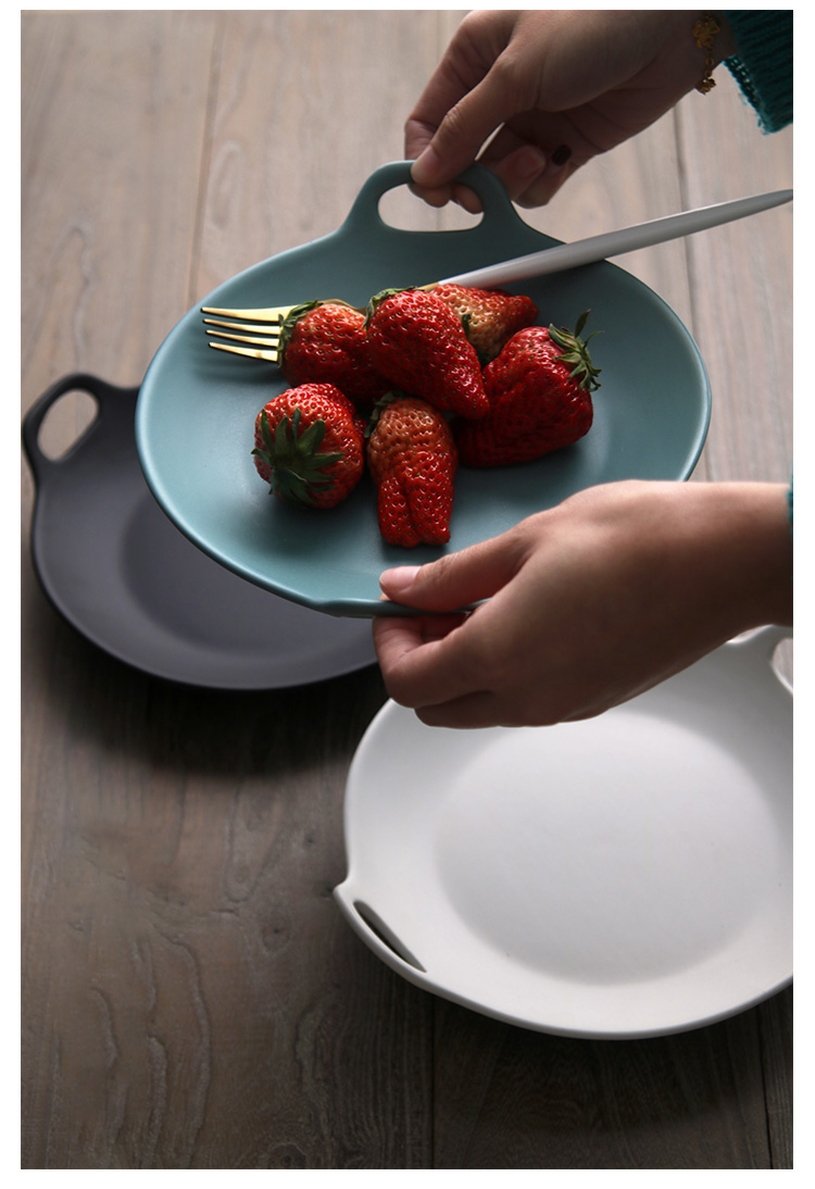 Plate ceramic household creative rectangular fish dish of continental Plate Plate tableware move for western dishes
