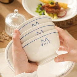 High-Quality Rice Bowl, Personal Ceramic Steaming Noodle Bowl, Yogurt Bowl, 2025 New Model, Tableware for Home Use