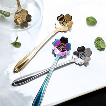 WUXIN cherry spoon Japanese creative cute coffee spoon European small luxury mixing spoon Small spoon Dessert spoon