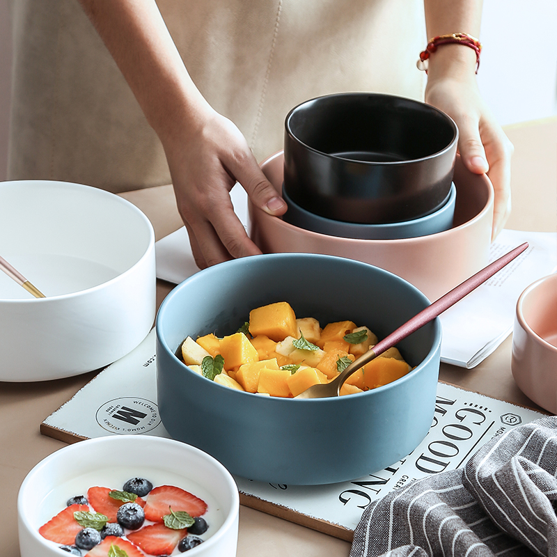 Nordic ins ceramic dessert bowl of students' dormitory mercifully rainbow such as bowl bowl of soup bowl of cereal breakfast a single salad bowl such as always