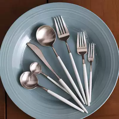 WUXIN Western-style knife and fork set Household full set of 304 stainless steel spoon three-piece personalized dinner knife steak tableware