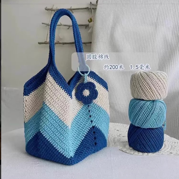 Komori Thread 12-Strand Cotton and Linen Yarn for Crocheting Bags, Can Support 1.5mm Cotton Thread, Suitable for Hand Knitting and Crochet