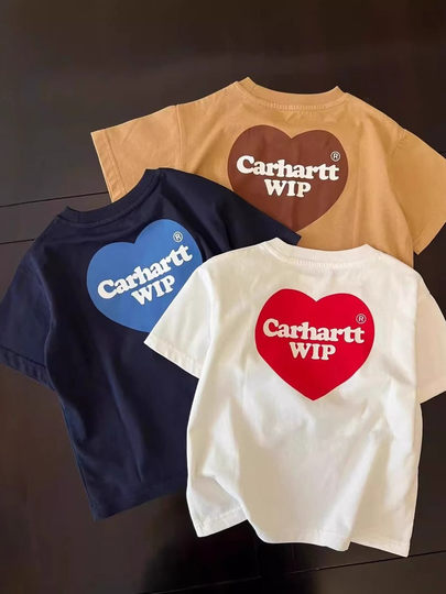 Children's short-sleeved t-shirt summer wear boys summer baby 2025 new style girls half-sleeved summer love boys and children