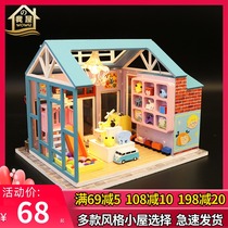 diy lodge mother & baby shop shop toy model shop street assembly house handmade solid puzzle birthday present