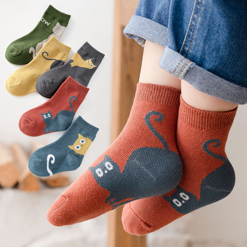 Cocoa Cat Baby Socks Spring Cotton Socks Autumn and Winter Mid-Tube Children's Socks Boys Girls Kids Students Pure Cotton Socks Cocoa Cat Baby Socks Spring Cotton Socks Autumn and Winter Mid-Tube Children's Socks Boys Girls Kids Students Pure Cotton Socks
