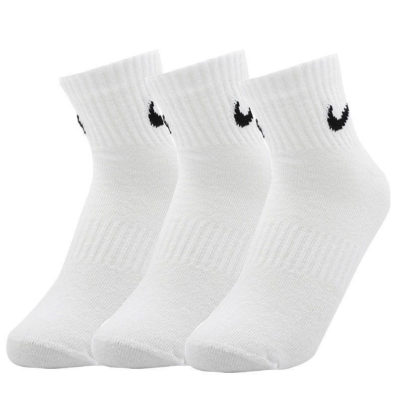 Nike Genuine Men's Socks, Women's Socks, Autumn and Winter Long, Mid, and Short Tube Socks, Three Pairs of Sports Socks