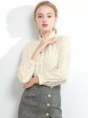 Long sleeve lace base shirt Women's 2021 early Autumn New loose shirt