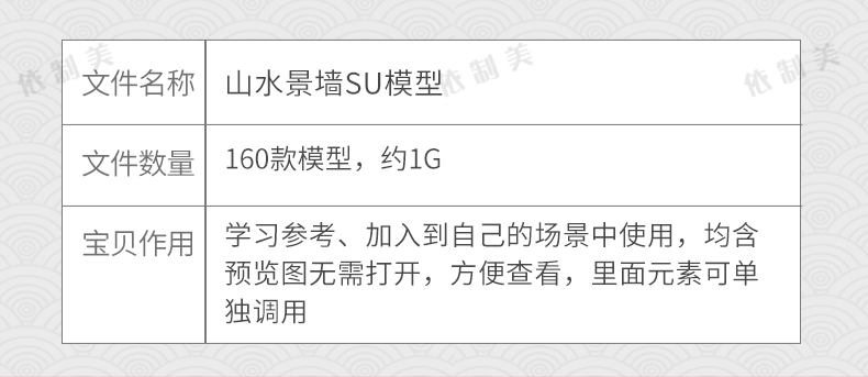 160组su模型现代山水景墙山石片岩新中式禅意景观草图大师设计风景园林