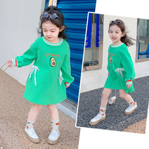 Girls dress 2022 Spring new middle and child 17-year-old baby Yangqi Tian Garden Bull Oil Fruit Girl Skirt