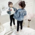 Áo khoác bé gái 2019 mới mùa xuân và mùa thu denim thời trang trẻ em thời trang trẻ em lớn Hàn Quốc ngắn trẻ em - Áo khoác