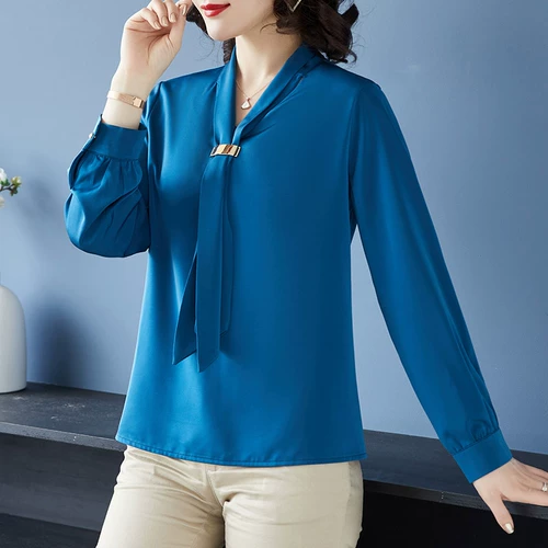 Весенняя шифоновая приятная телу рубашка для матери, 40 лет, в западном стиле, коллекция 2021, городской стиль