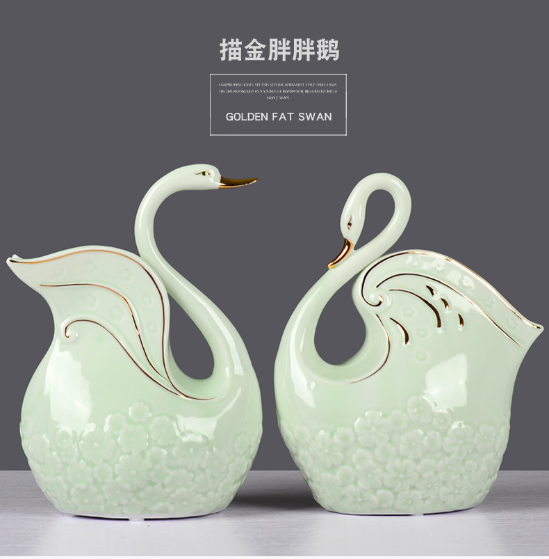Creative ceramic fat chicago-brewed goose room home wine ark, adornment household furnishing articles contracted sitting room the bedroom TV ark, decoration