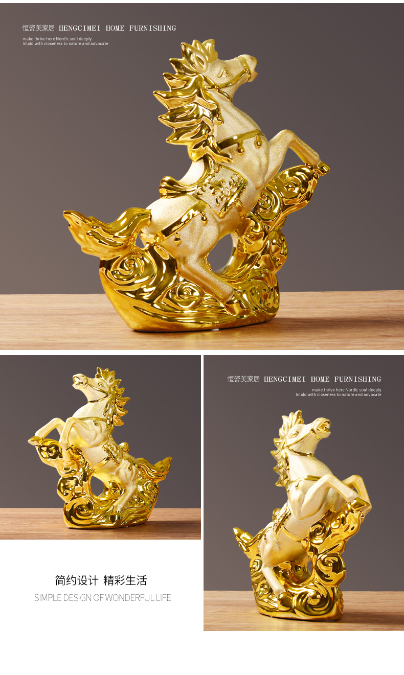 Wine accessories furnishing articles success boss table gilded decoration ceramics handicraft indoor living room office