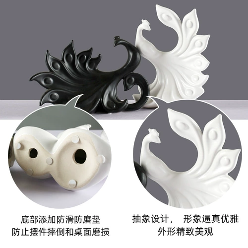 Творческое украшение орнамент гостиная крыльца телевизионная шкаф Love Big Peacock Открытый экран винный шкаф керамические украшения искусства