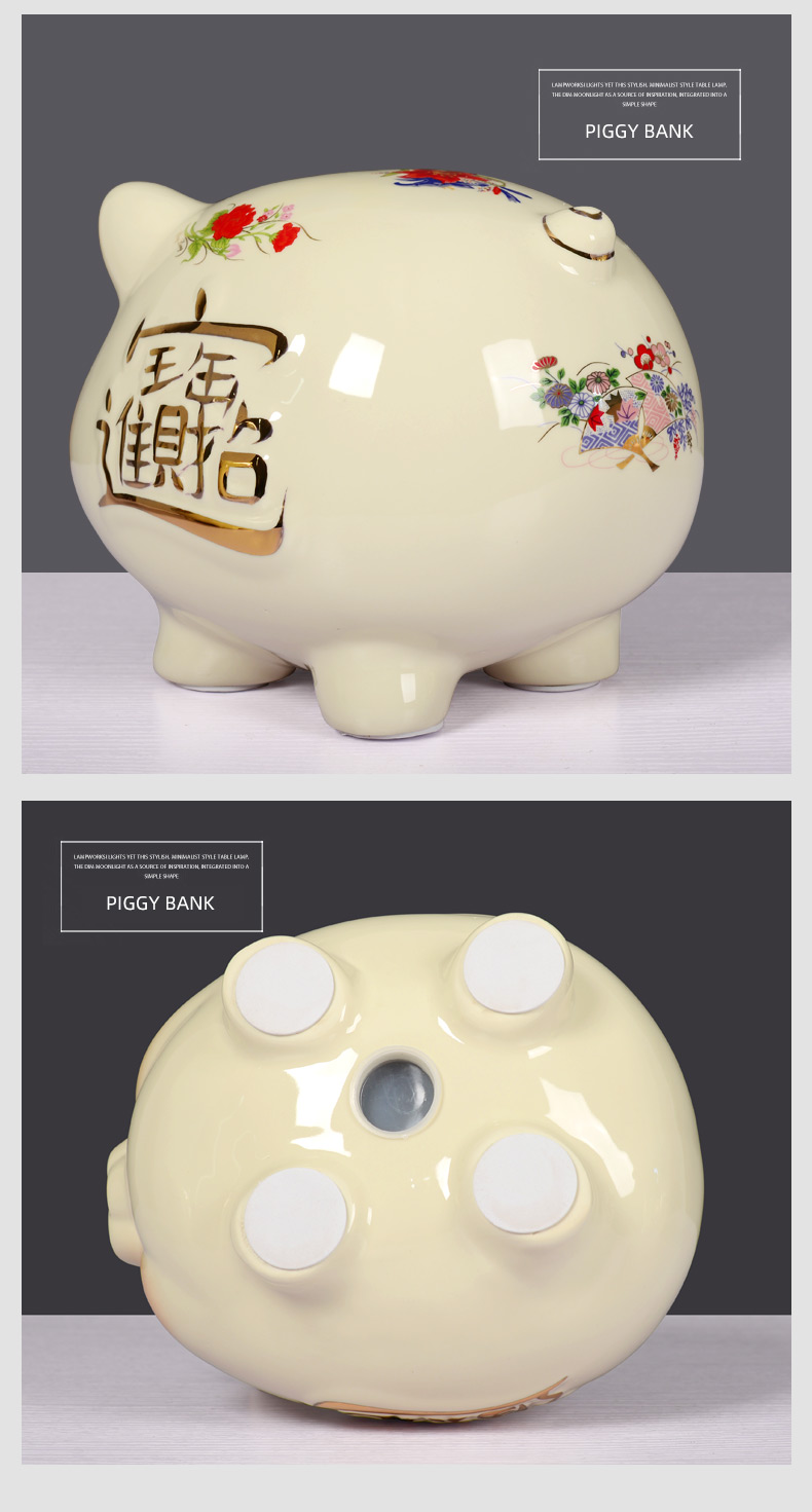 Ceramic furnishing articles beige pig piggy bank piggy bank creative gift birthday, lovely large a thriving business