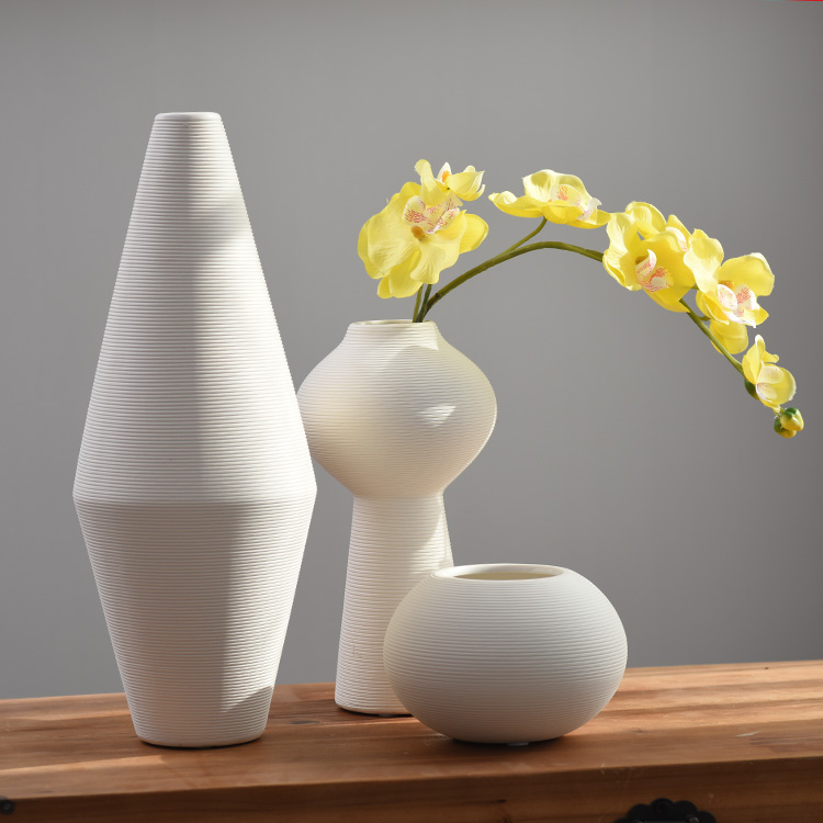 INS furnishing articles creative I and contracted sitting room white ceramic vase household soft adornment hydroponic flower vase