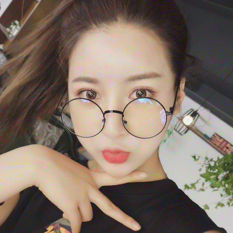 Kính retro khung nam nữ không có ống kính sinh viên dây vàng khung kính tròn khung không độ gương thủy triều kính cận thời trang