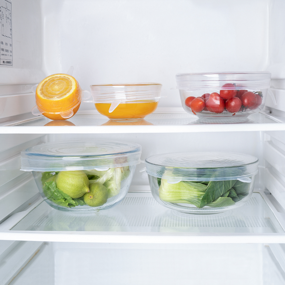 Silicone fresh-keeping cover round square bowl cover sealed reusable refrigerator fresh-keeping film kitchen fresh-keeping cover set of 6