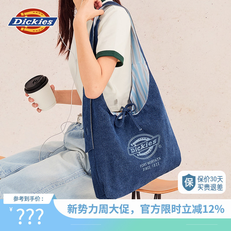 Dickies Double-Sided Crossbody Tote Denim Picnic Bag Large Capacity Commuter Shopping Bag for Women
