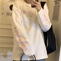 Cotton foreign style Joker pullover base shirt stacked wearing white T-shirt female lazy students casual coat tide
