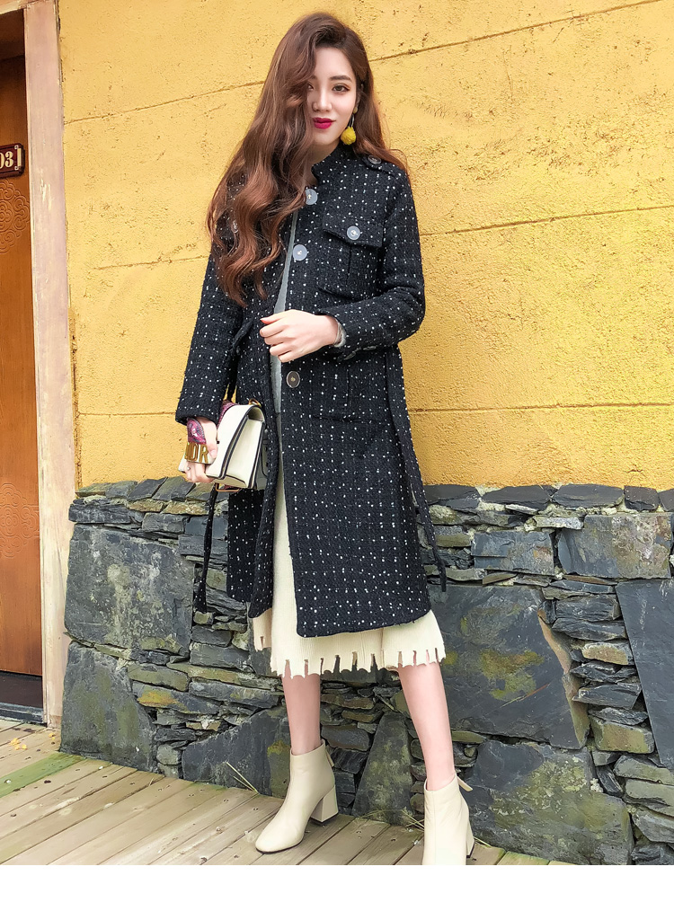 2018 mới thắt lưng retro thắt lưng áo dài thời trang Hàn Quốc Slim áo len mỏng nữ thủy triều áo măng tô đẹp