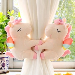 Cartoon Creative White Unicorn Curtain Tiebacks Cute Princess Style Curtain Straps Tie Ropes Children's Room Decoration Pair