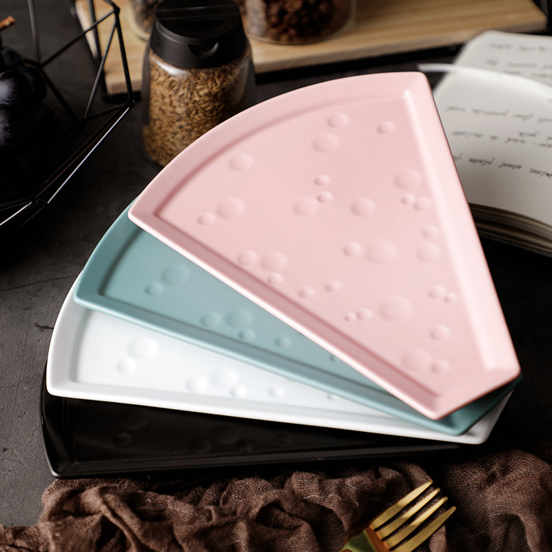The Nordic idea glaze ceramic plate cheese plate dessert cake pan pizza packing plate western food dish plate