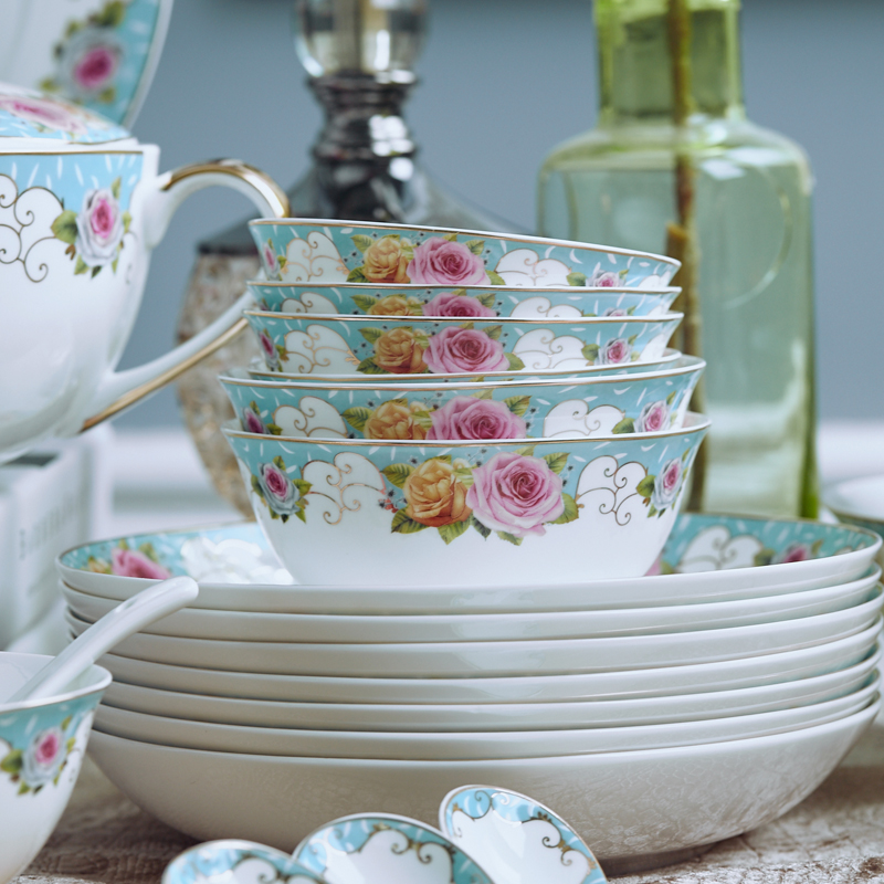 Far industry - dishes suit high - grade ipads China tableware suit of jingdezhen ceramics dishes suit household gifts