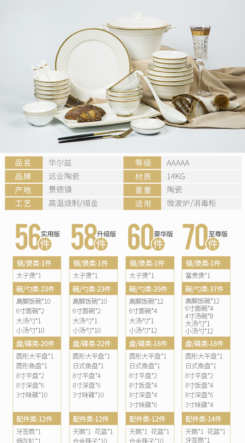 景德鎮(zhèn)高檔歐式骨瓷餐具套裝