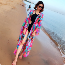 Chiffon beach dress Meat wrap dress shawl can be water bikini cardigan Swimsuit outside the holiday sunscreen shawl