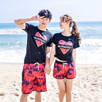 Summer mens quick-drying large size loose couple love short-sleeved women beach pants vacation camouflage five-point shorts suit tide