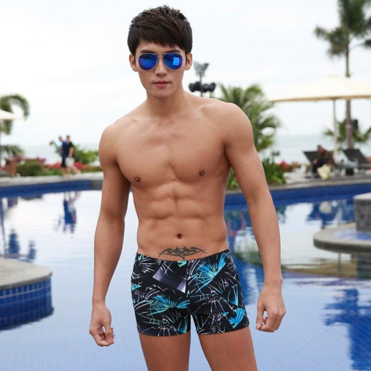 Youyou boutique men's swimming trunks flat angle fashion cool large size swimsuit hot spring flower swimming trunks 