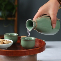 Celadon Chinese-style small wine pot old-fashioned wine divider ceramic household white wine set hot wine pot retro style single cup single pot