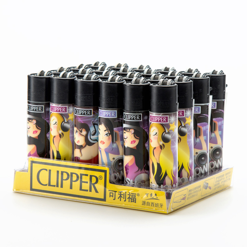 Cô gái cám dỗ lớn Tây Ban Nha CLIPPER súng trường nhẹ hơn nylon flint bánh xe cơ thể bơm hơi bật lửa đẹp