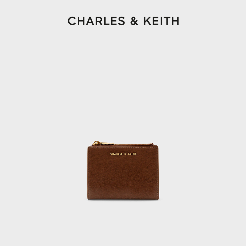 【バッグストア限定】CHARLES&amp;KEITH シンプルカードホルダー CK6-10680907 ショートファスナー小銭入れ スプリング