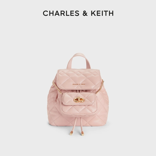 CHARLES&KEITH Вместительный и большой мягкий летний рюкзак с ромбовидным узором