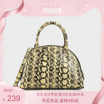 CHARLES & KEITH shell bag CK2-50671052 SIMPLE portable crocodile pattern shoulder bag for WOMEN