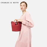 Charles & Keith Bucket Bag Ck2-10270264 Bamboom Hand-Demperament Simbag Seamers Mesengers