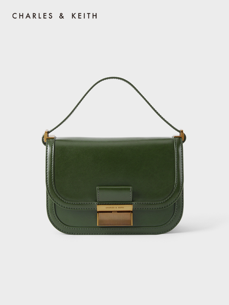 CHARLES-KEITH ancient tofu bag CK2-80781400 ladies metal buckle one-shoulder underarm bag