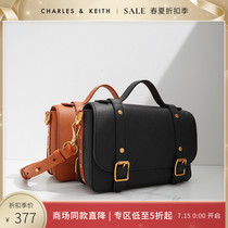 (Spring Summer Discount)CHARLES & KEITH Female CK2-80270703 Metal Buckle messenger BAG Cambridge BAG