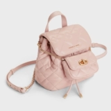 CHARLES&KEITH Вместительный и большой мягкий летний рюкзак с ромбовидным узором