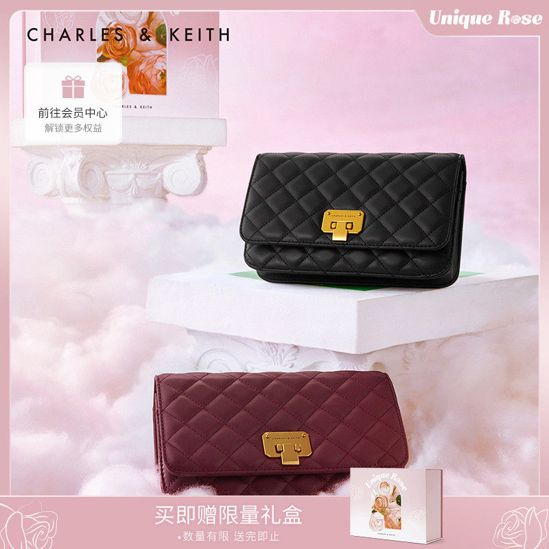 (New Year's Eve present) CHARLES&KEITH small fragrant wind CK2-70160082-2 rhombus chain slanted satchel