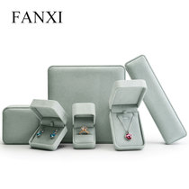 FANXI FANXI ring box microfiber leather ring earrings necklace jewelry packaging storage box gift box blue